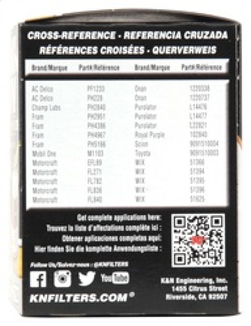 Toyota Celica Oil Filter - K&N Engineering - Performance Gold - `00-`05